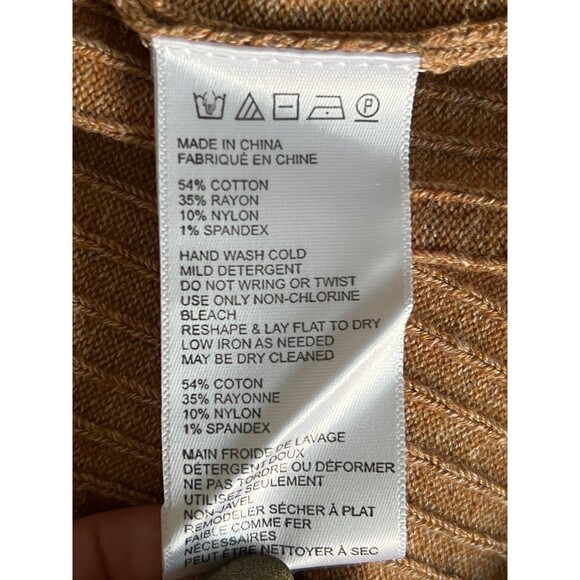 Free People Womens Pencil Skirt Size Large Carmel Heather Split Front Ribbed NEW - Picture 7 of 7